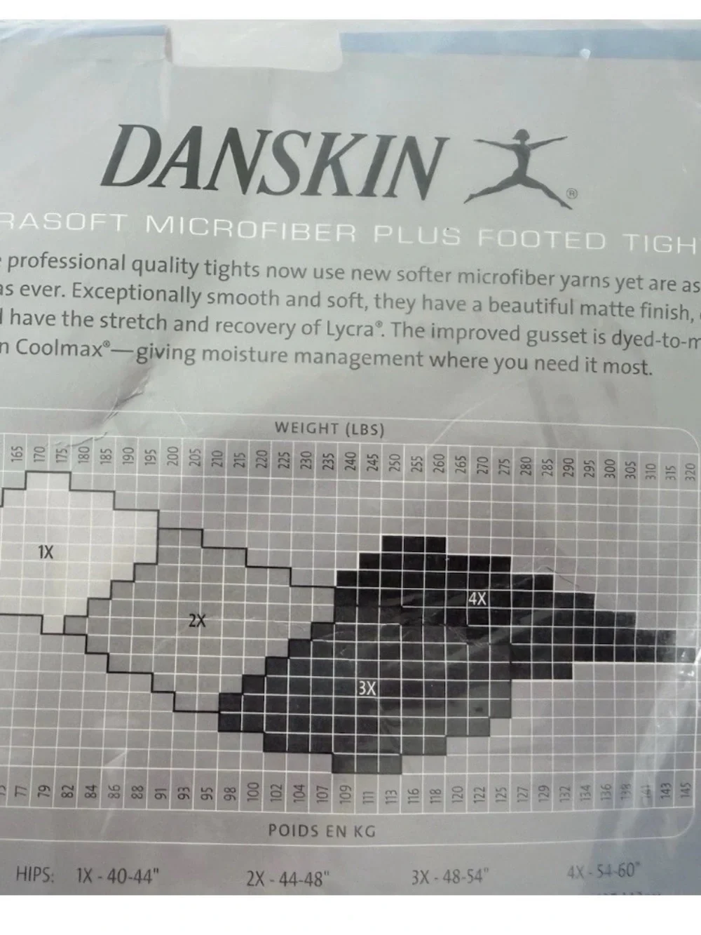 Danskin 1X Plus Footed Tights - Light pink  (Plus Size)